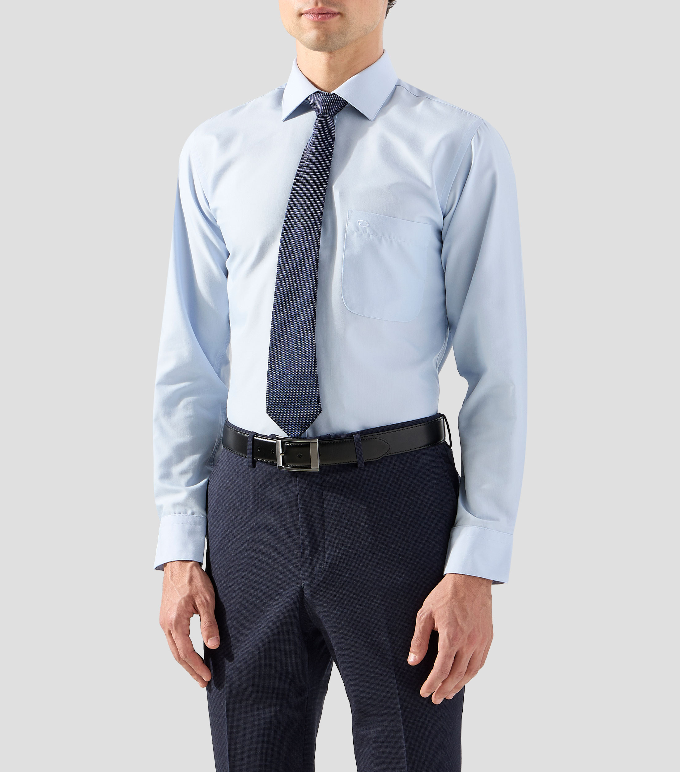 Camisa lisa de manga larga Hombre